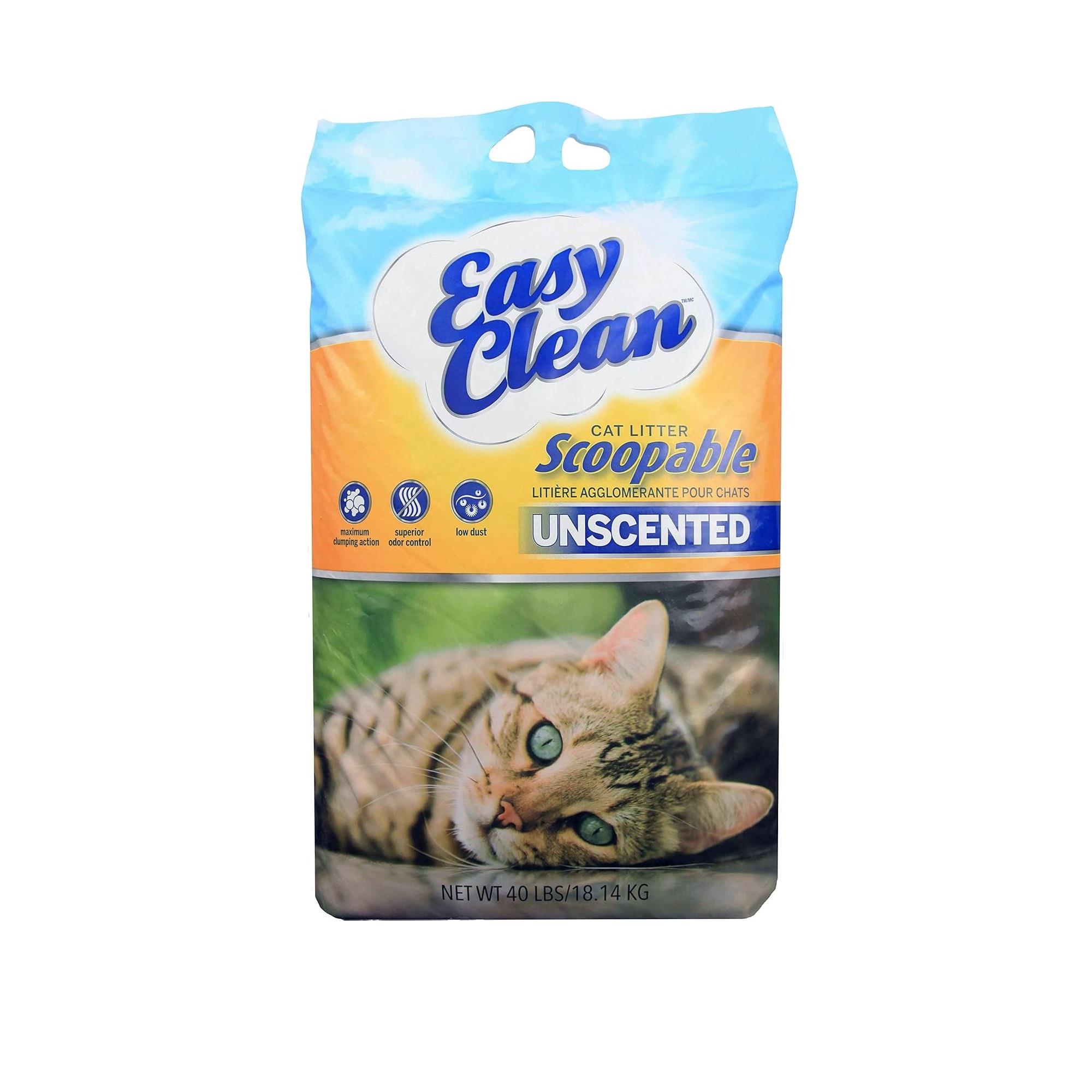 Easy Clean Clumping Unscented Cat Litter - 18.14 kg