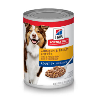 Hill's Science Diet Adult 7+ Canned Dog Food, Chicken & Barley Entrée (Wet), 369 g, 12-pack