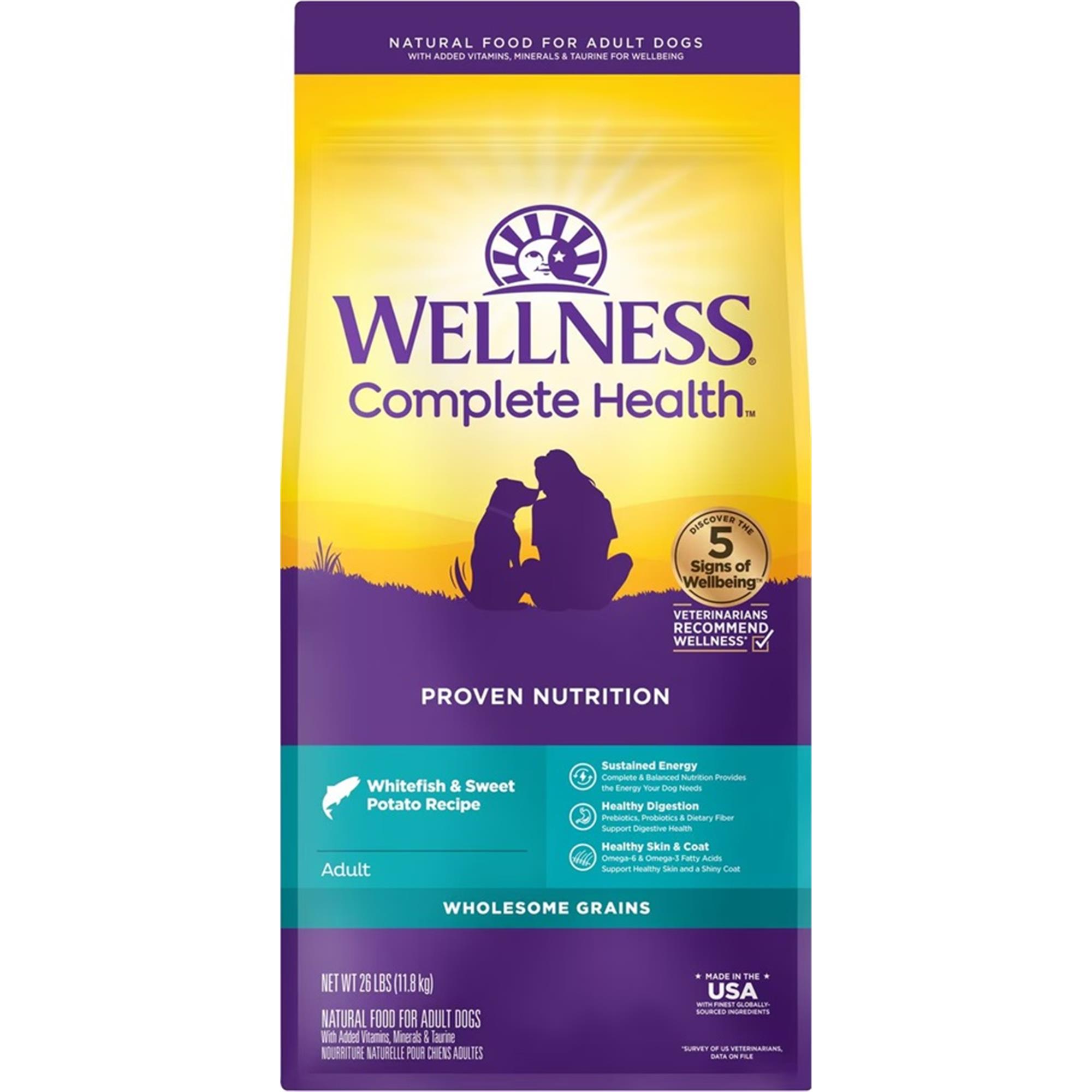 Wellness Complete Health Wholesome Grains Dog Food - Whitefish & Sweet Potato Recipe - 13.5 kg