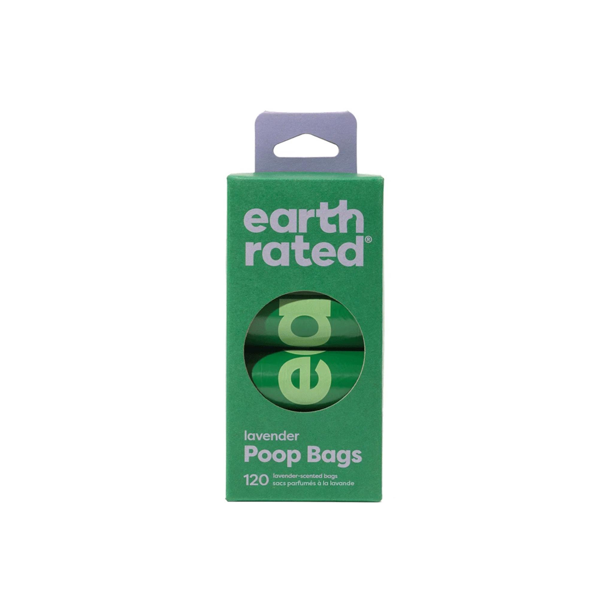 Earth Rated Pet Waste Bags - Lavender Scented - 8 Refill Rolls with 15 Bags Each