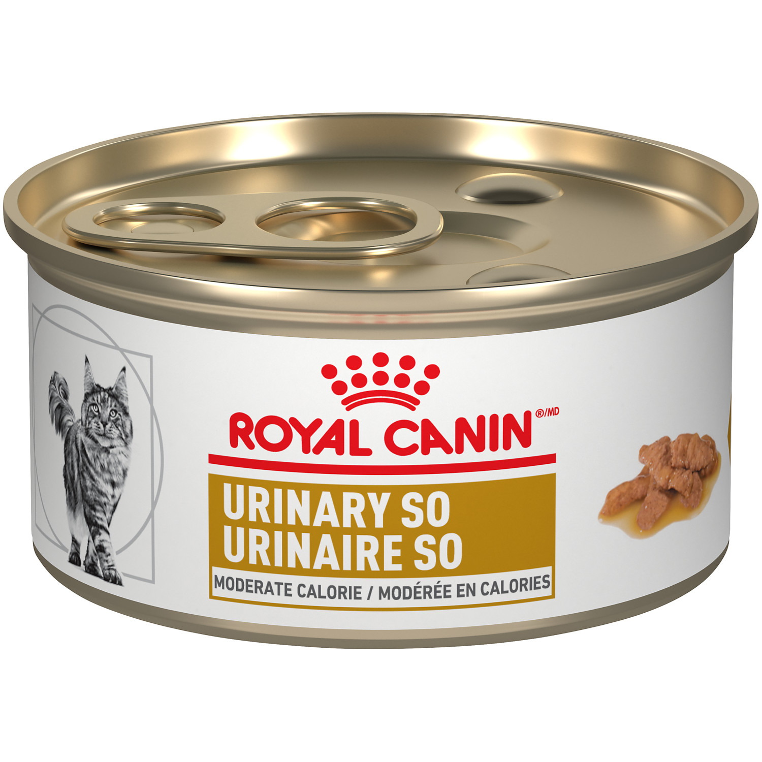 Royal Canin® VETERINARY DIET® Feline Urinary SO® Moderate Calorie Morsels In Gravy Canned Cat Food (Wet) - 24 x 85 g